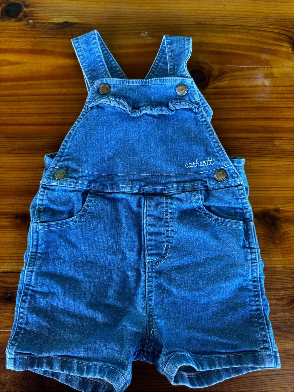 Carhartt Toddler Denim Shortall in Blue